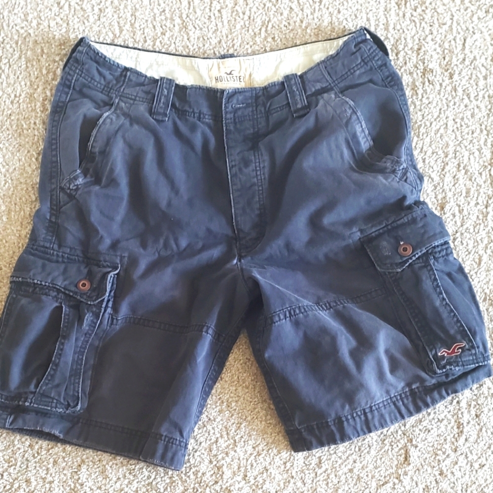 Men's Hollister Cargo Shorts Size-36 Color - Blue